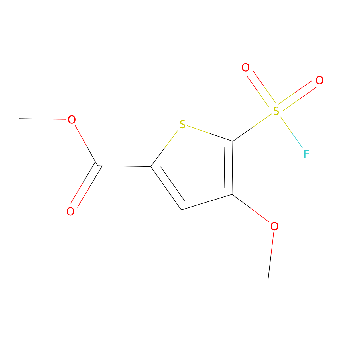 Methyl 5-(fluorosulfonyl)-4-methoxythiophene-2-carboxylate molecular structure, CAS 1955558-33-4
