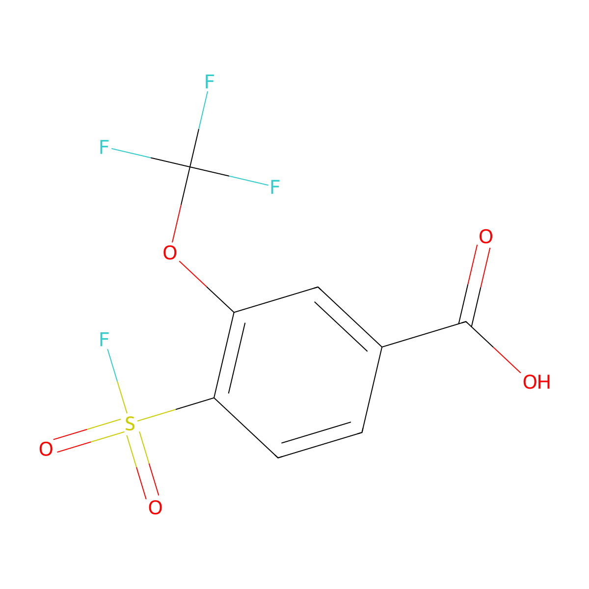4-(Fluorosulfonyl)-3-(trifluoromethoxy)benzoic acid molecular structure, CAS 1955558-37-8