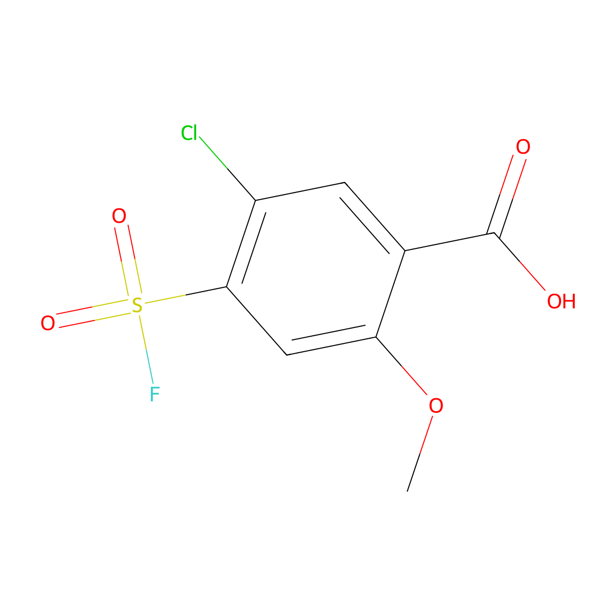 5-Chloro-4-(fluorosulfonyl)-2-methoxybenzoic acid molecular structure, CAS 1955558-41-4