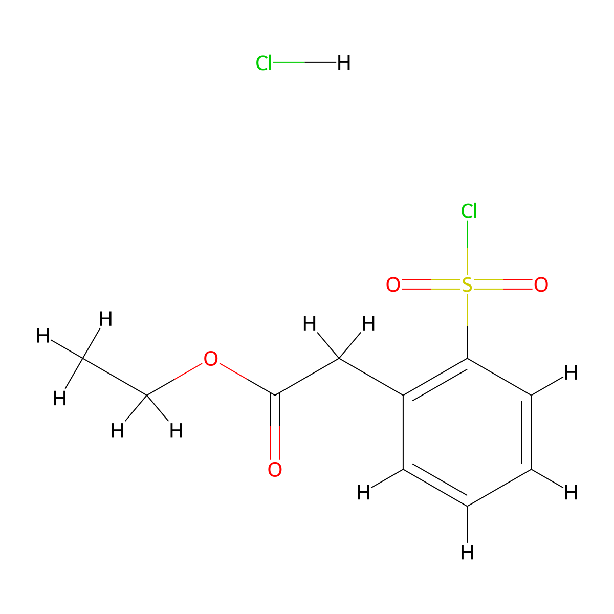 Ethyl 2-[2-(chlorosulfonyl)phenyl]acetate hydrochloride molecular structure, CAS 1955558-42-5