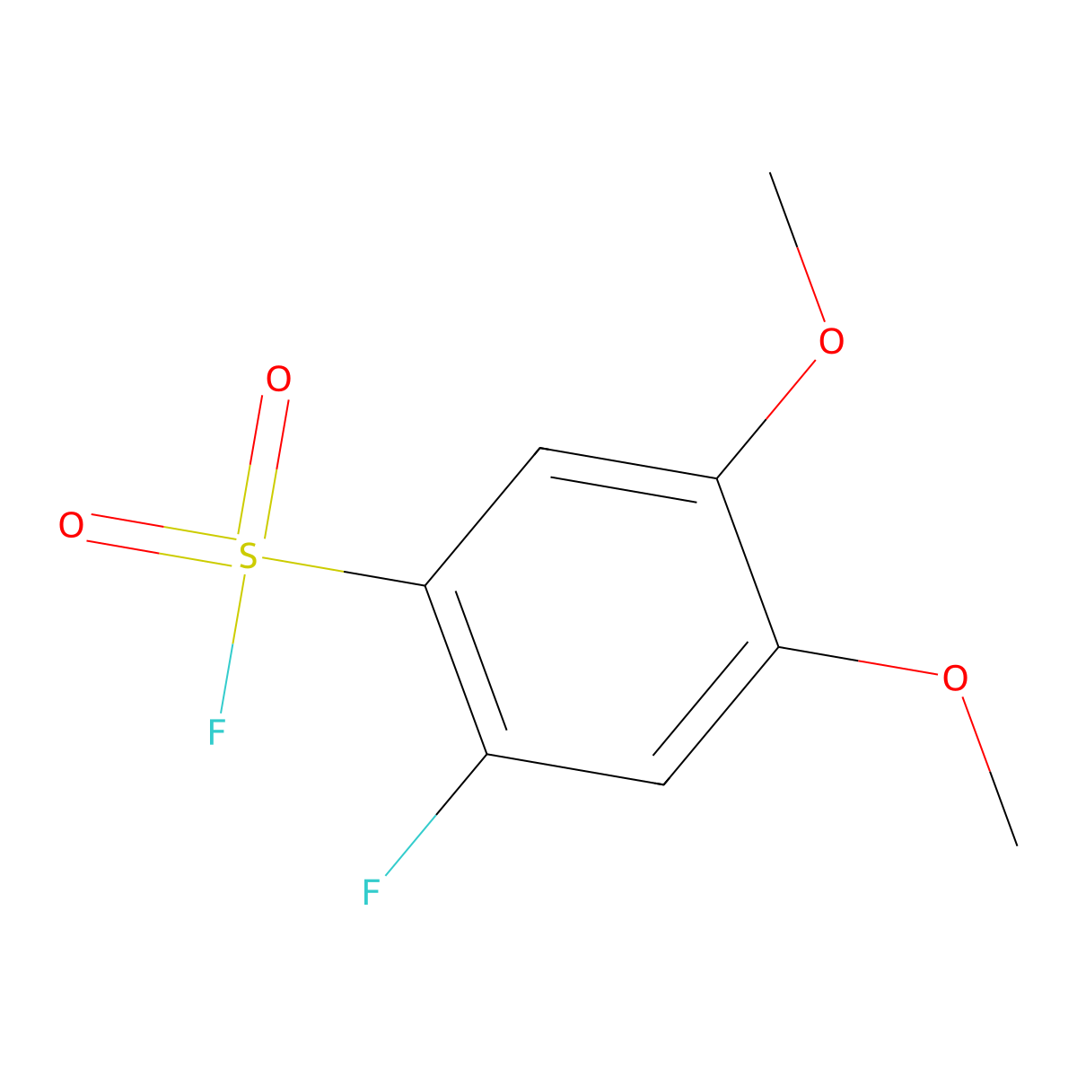 2-Fluoro-4,5-dimethoxybenzene-1-sulfonyl fluoride molecular structure, CAS 1955558-52-7