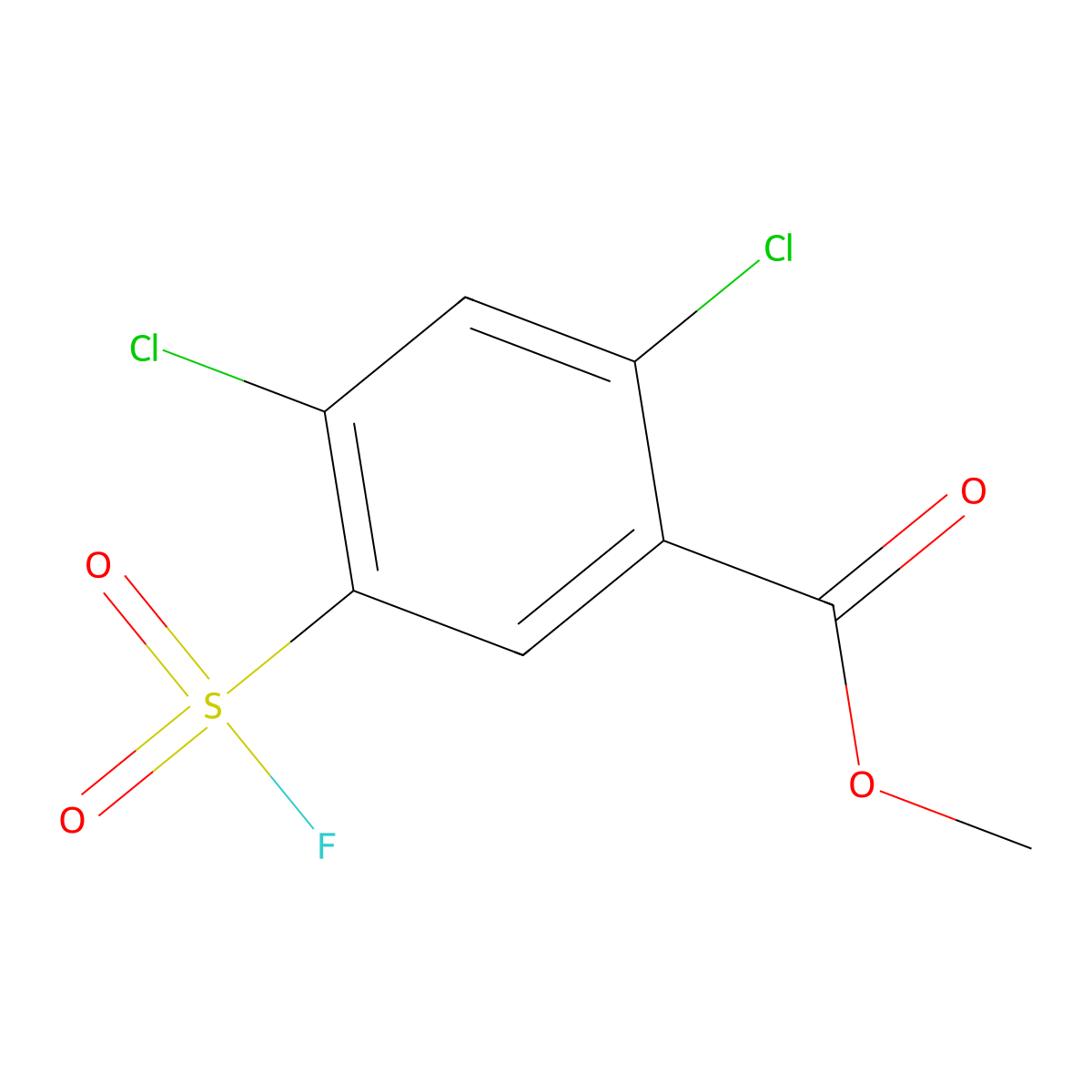 Methyl 2,4-dichloro-5-(fluorosulfonyl)benzoate molecular structure, CAS 1955560-45-8