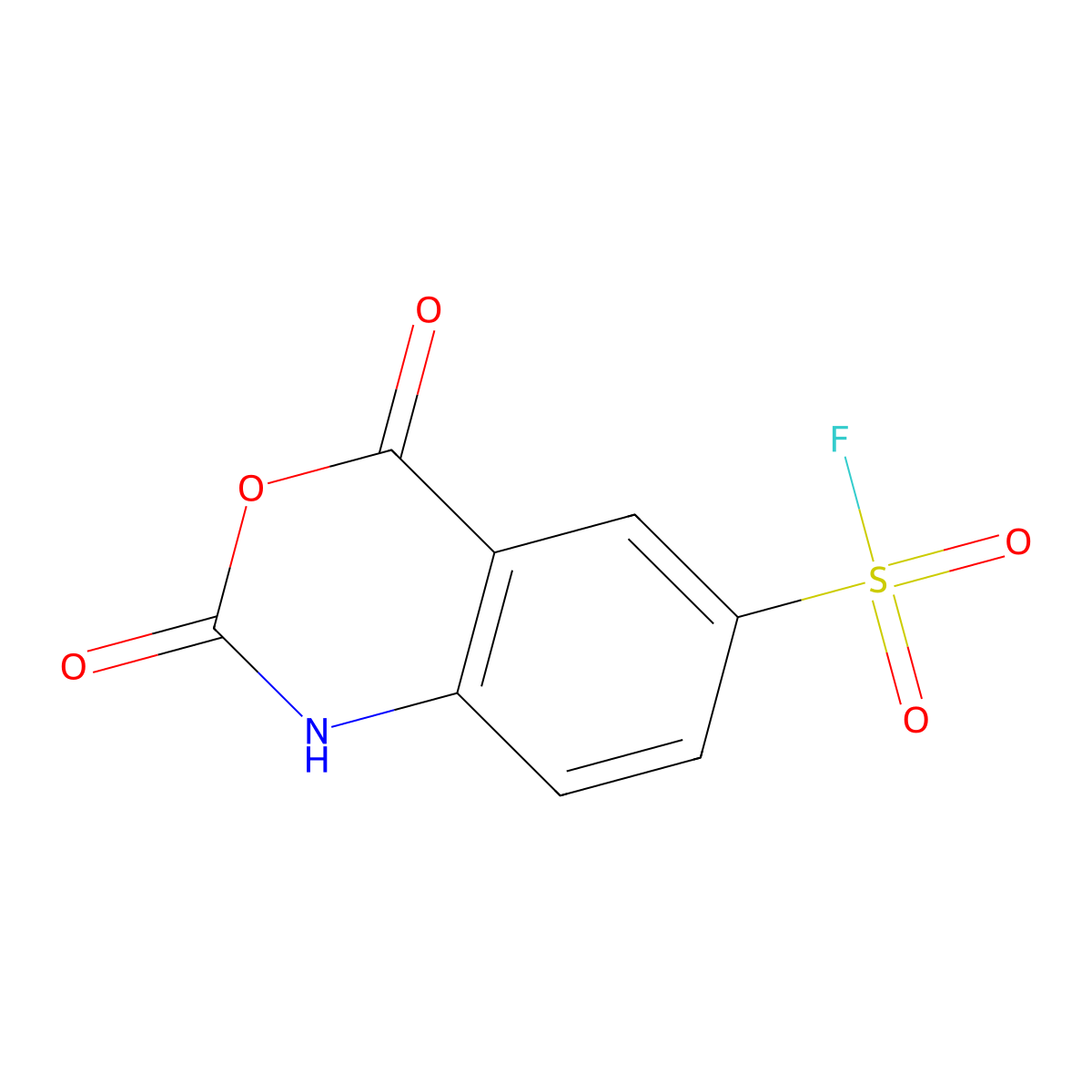 2,4-Dioxo-2,4-dihydro-1H-3,1-benzoxazine-6-sulfonyl fluoride molecular structure, CAS 1955560-49-2