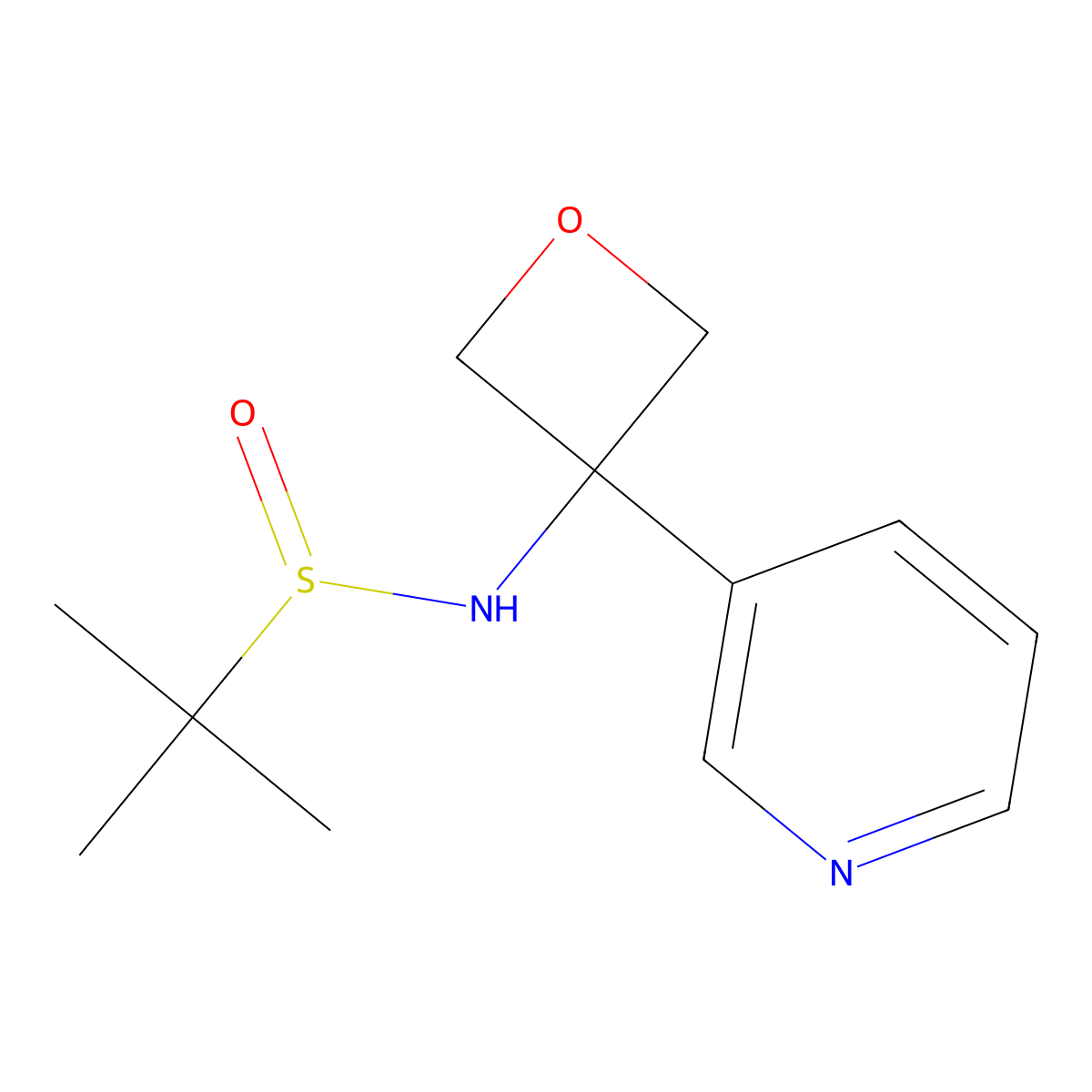 2-Methyl-N-[3-(pyridin-3-yl)oxetan-3-yl]propane-2-sulfinamide molecular structure, CAS 1955560-55-0