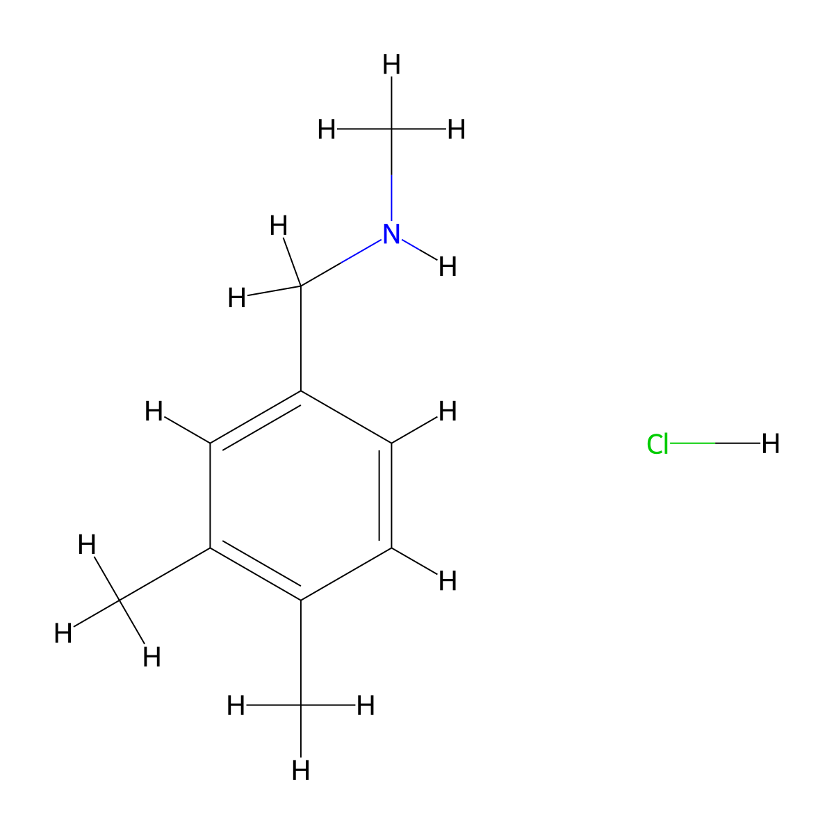 [(3,4-Dimethylphenyl)methyl](methyl)amine hydrochloride molecular structure, CAS 1955560-59-4