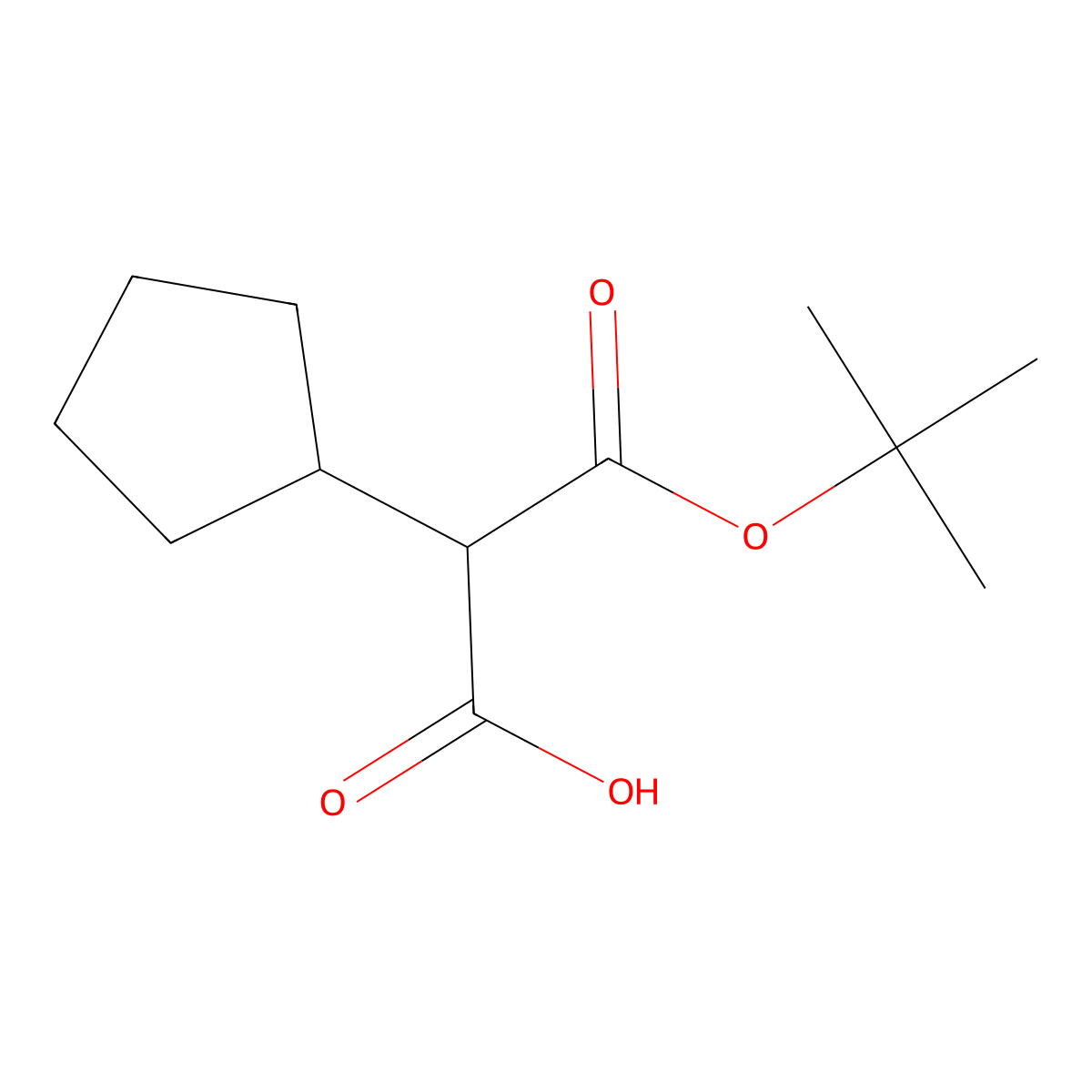 3-(Tert-butoxy)-2-cyclopentyl-3-oxopropanoic acid molecular structure, CAS 1955560-75-4