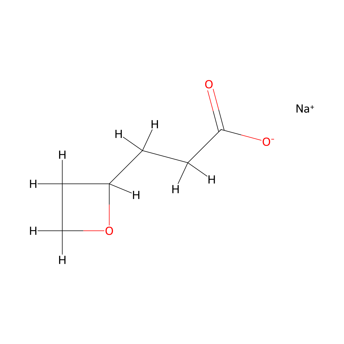 Sodium 3-(oxetan-2-yl)propanoate molecular structure, CAS 1955560-80-1