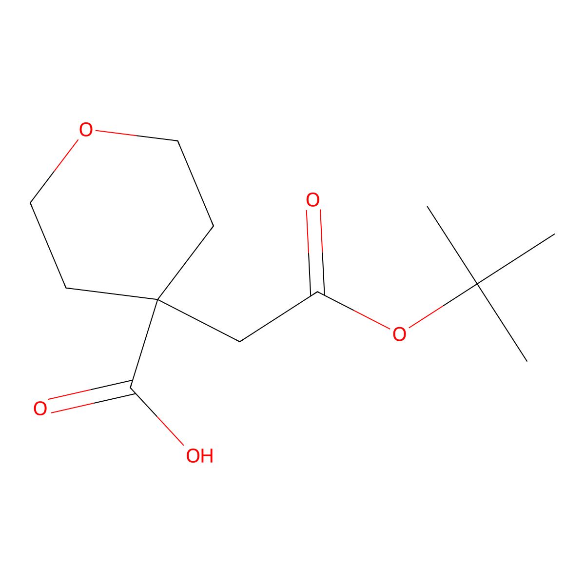 4-(2-(Tert-butoxy)-2-oxoethyl)oxane-4-carboxylic acid molecular structure, CAS 1955560-88-9