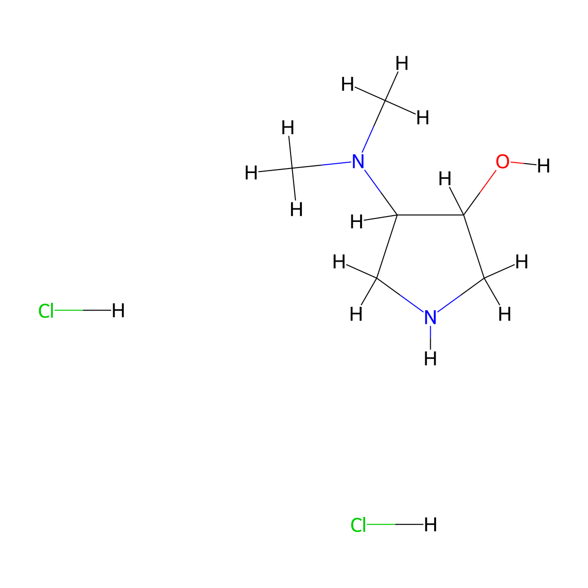 4-(Dimethylamino)pyrrolidin-3-ol dihydrochloride molecular structure, CAS 1955560-92-5