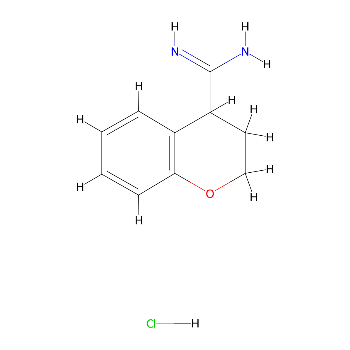3,4-dihydro-2H-1-benzopyran-4-carboximidamide hydrochloride molecular structure, CAS 1955560-97-0
