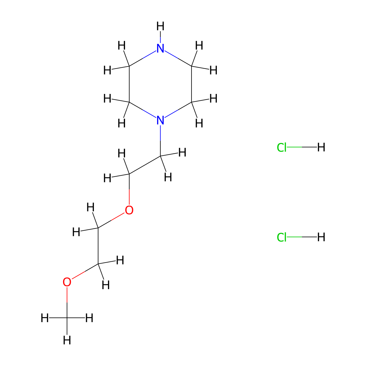 1-[2-(2-Methoxyethoxy)ethyl]piperazine dihydrochloride molecular structure, CAS 1955561-05-3