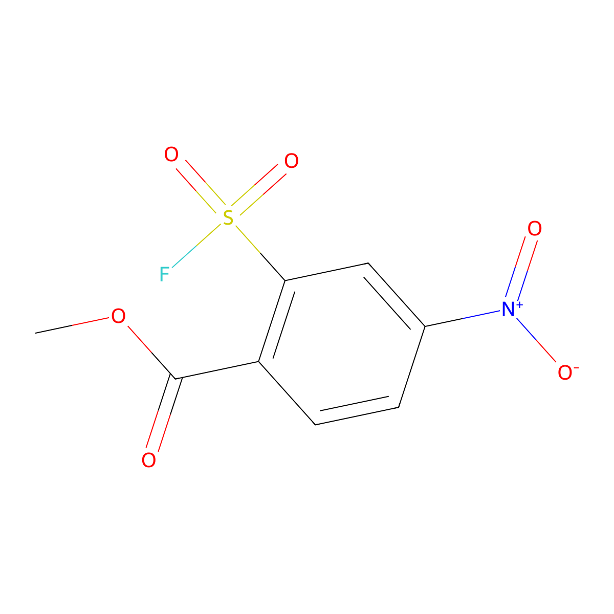 Methyl 2-(fluorosulfonyl)-4-nitrobenzoate molecular structure, CAS 1955561-07-5
