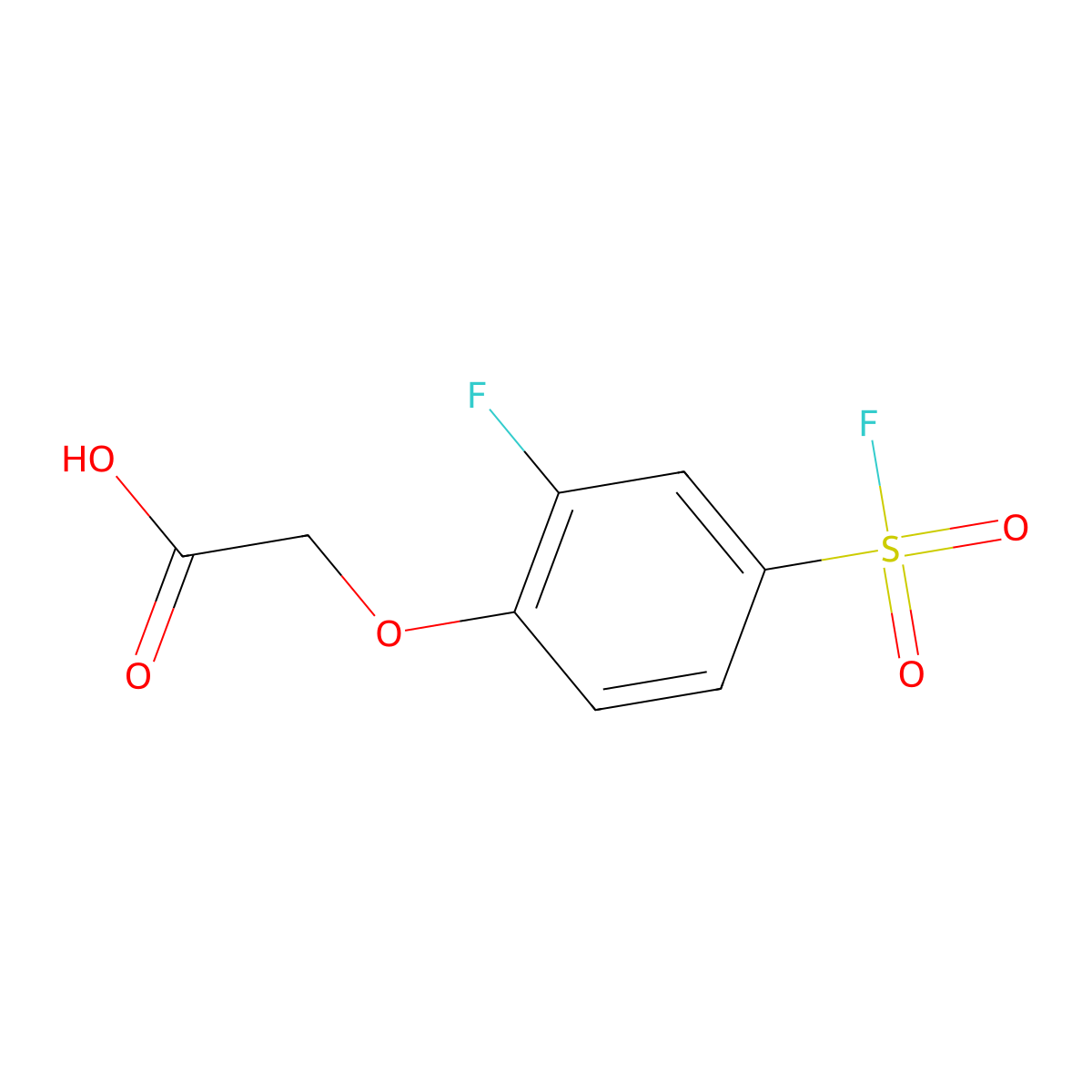 2-[2-Fluoro-4-(fluorosulfonyl)phenoxy]acetic acid molecular structure, CAS 1955561-09-7