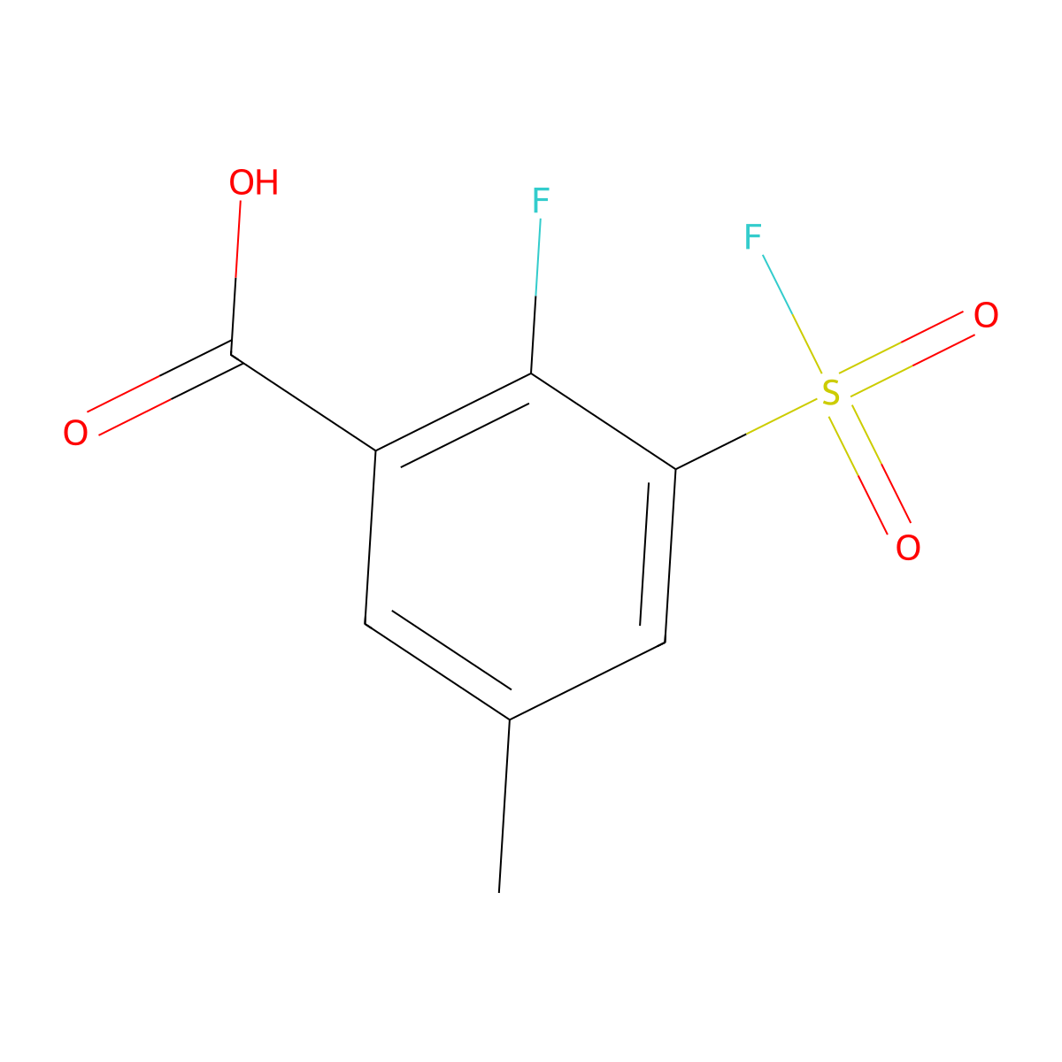 2-Fluoro-3-(fluorosulfonyl)-5-methylbenzoic acid molecular structure, CAS 1955561-10-0