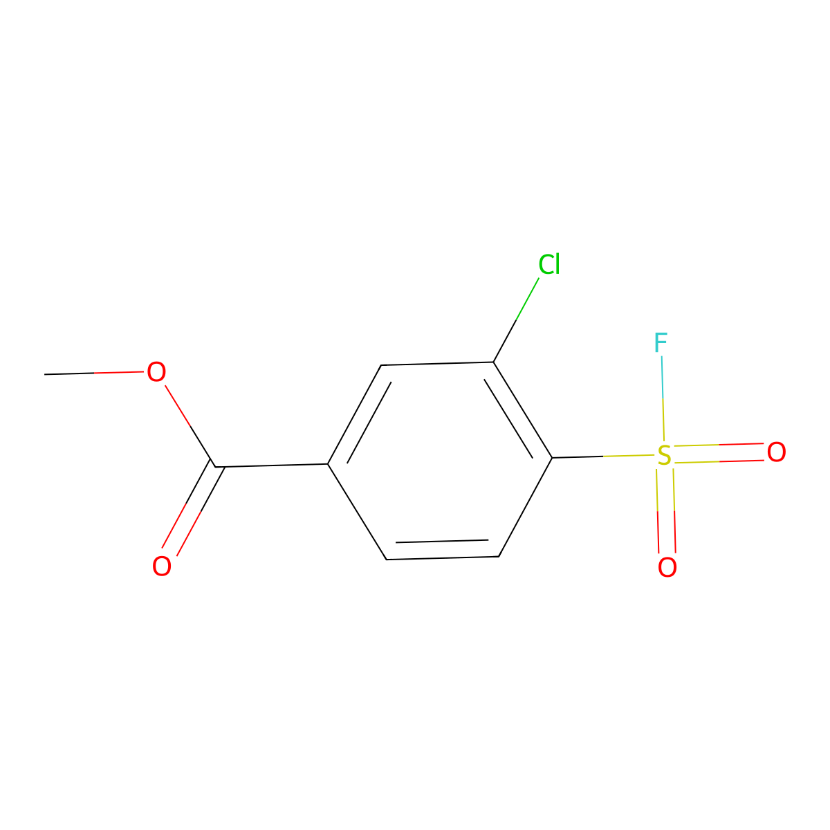 Methyl 3-chloro-4-(fluorosulfonyl)benzoate molecular structure, CAS 1955561-14-4