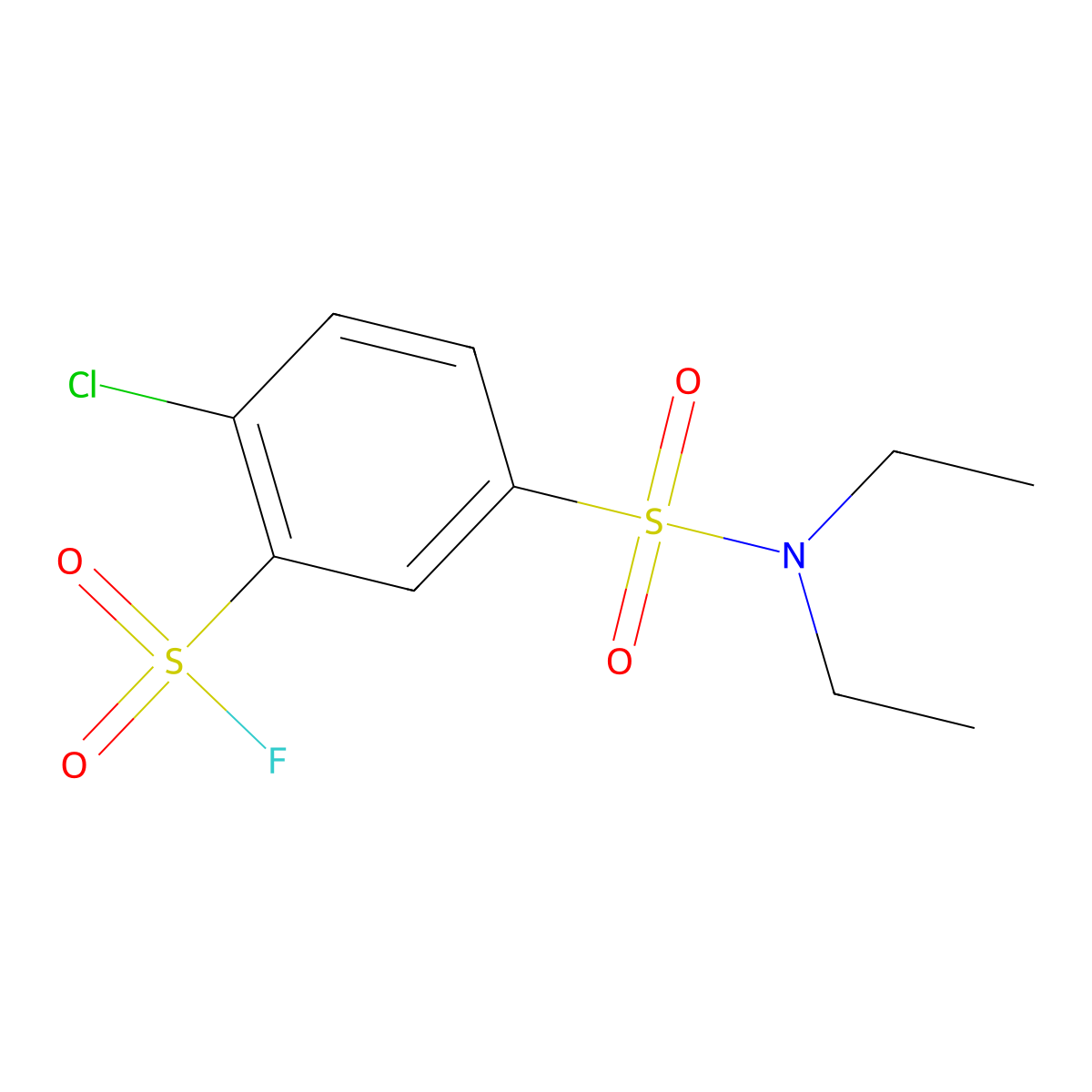 2-Chloro-5-(diethylsulfamoyl)benzene-1-sulfonyl fluoride molecular structure, CAS 1955561-18-8