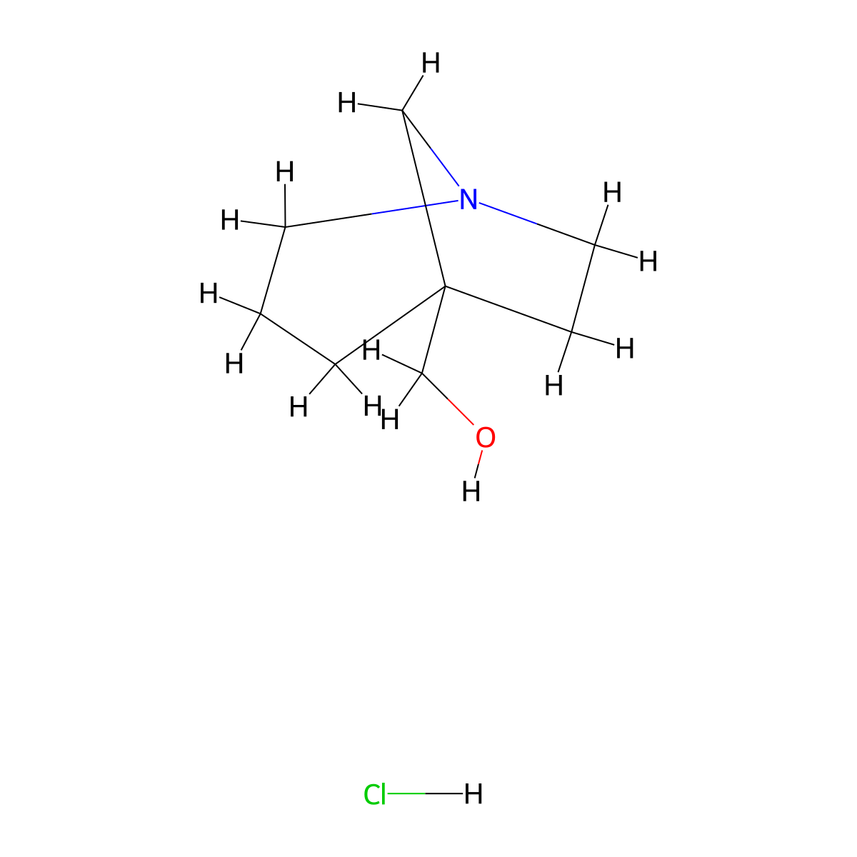 {1-Azabicyclo[3.2.1]octan-5-yl}methanol hydrochloride molecular structure, CAS 1955561-19-9