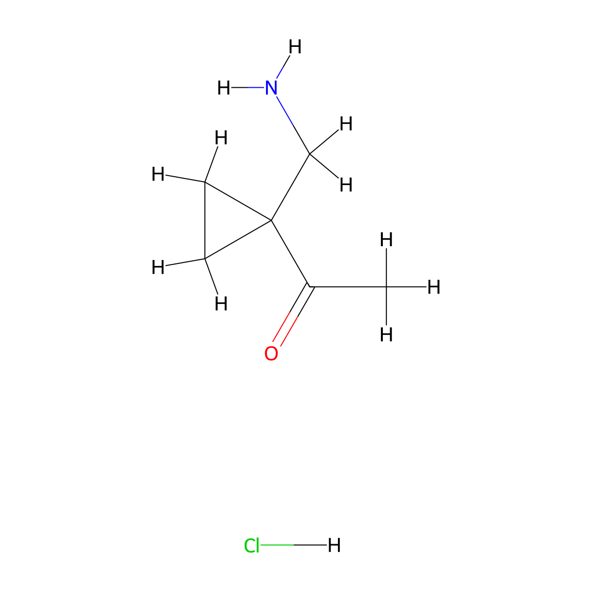 1-(1-(Aminomethyl)cyclopropyl)ethan-1-one hydrochloride molecular structure, CAS 1955561-26-8