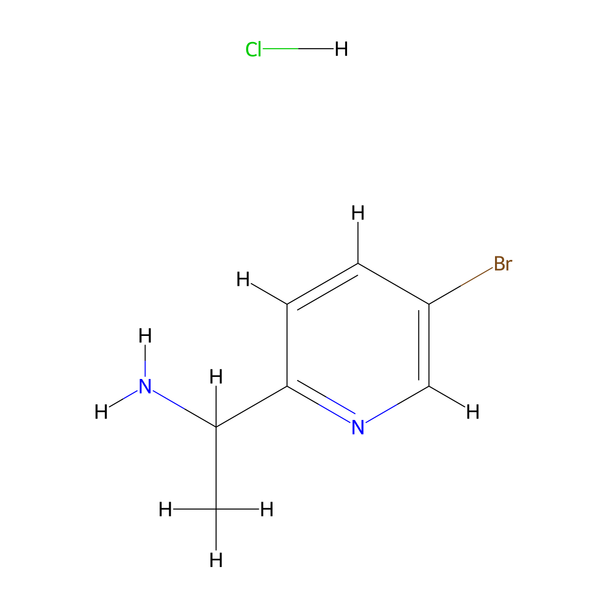 1-(5-Bromopyridin-2-YL)ethan-1-amine hydrochloride molecular structure, CAS 1955561-33-7
