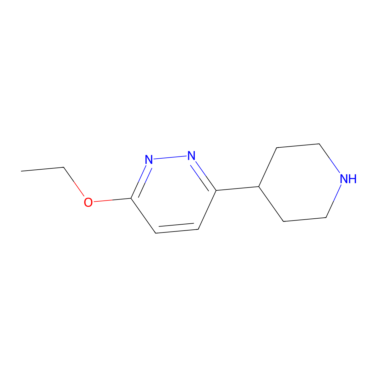 3-Ethoxy-6-(piperidin-4-yl)pyridazine molecular structure, CAS 1955561-35-9