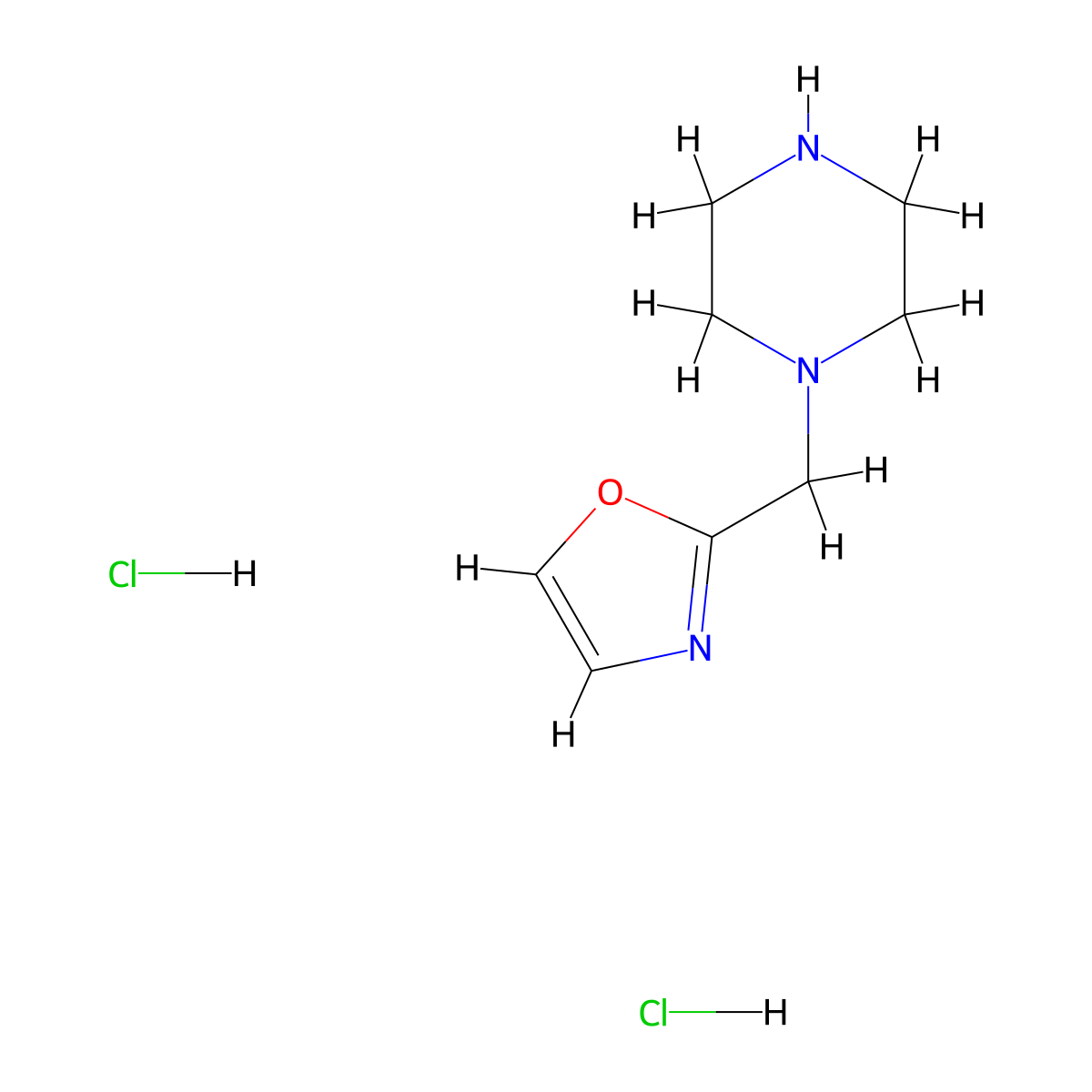 1-[(1,3-Oxazol-2-yl)methyl]piperazine dihydrochloride molecular structure, CAS 1955561-52-0