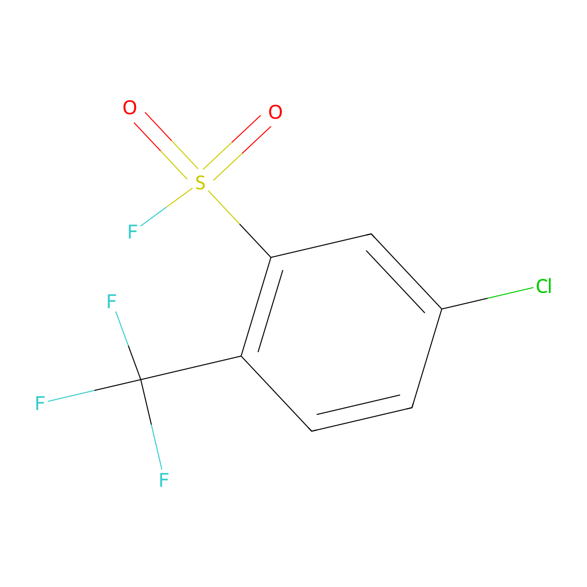 5-Chloro-2-(trifluoromethyl)benzene-1-sulfonyl fluoride molecular structure, CAS 1955561-57-5