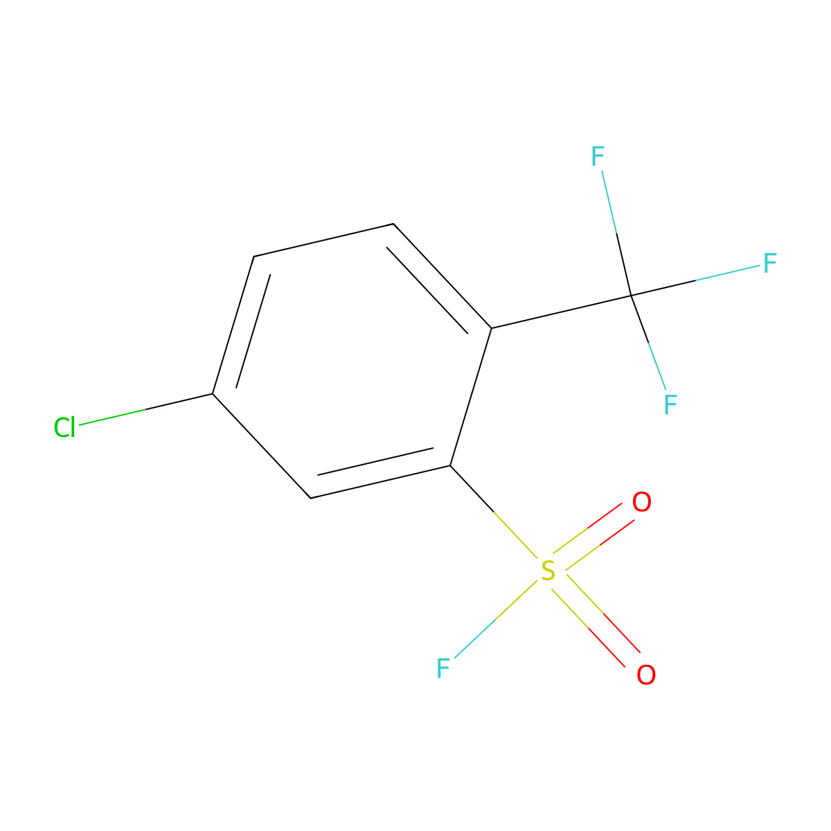 5-Chloro-2-(trifluoromethyl)benzene-1-sulfonyl fluoride molecular structure, CAS 1955561-57-5
