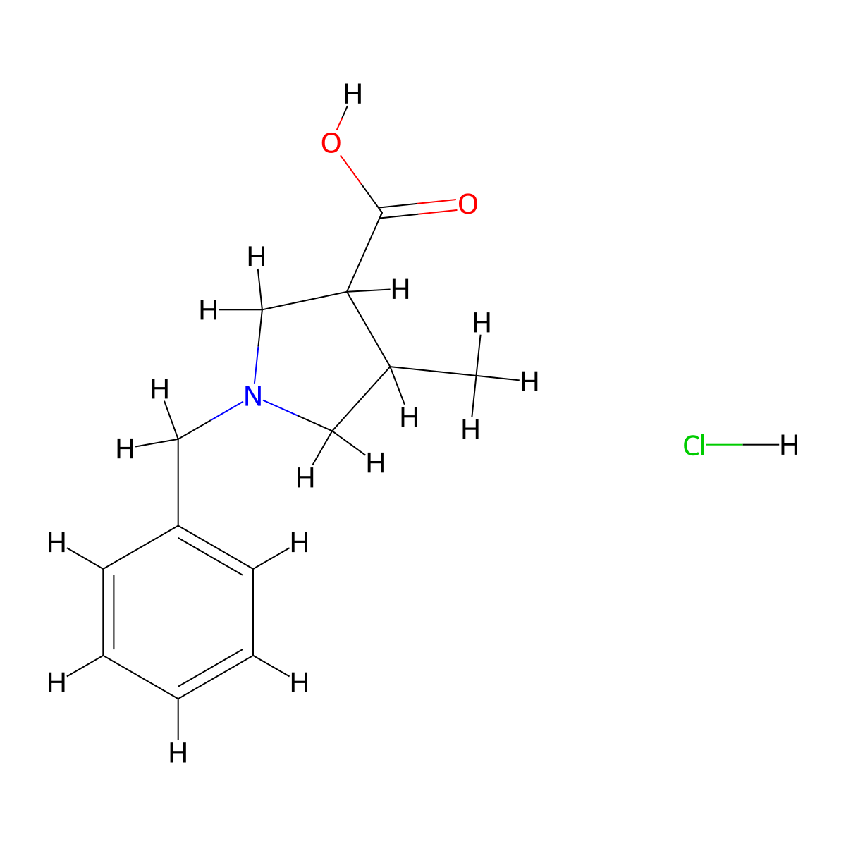 1-Benzyl-4-methylpyrrolidine-3-carboxylic acid hydrochloride molecular structure, CAS 1955561-60-0