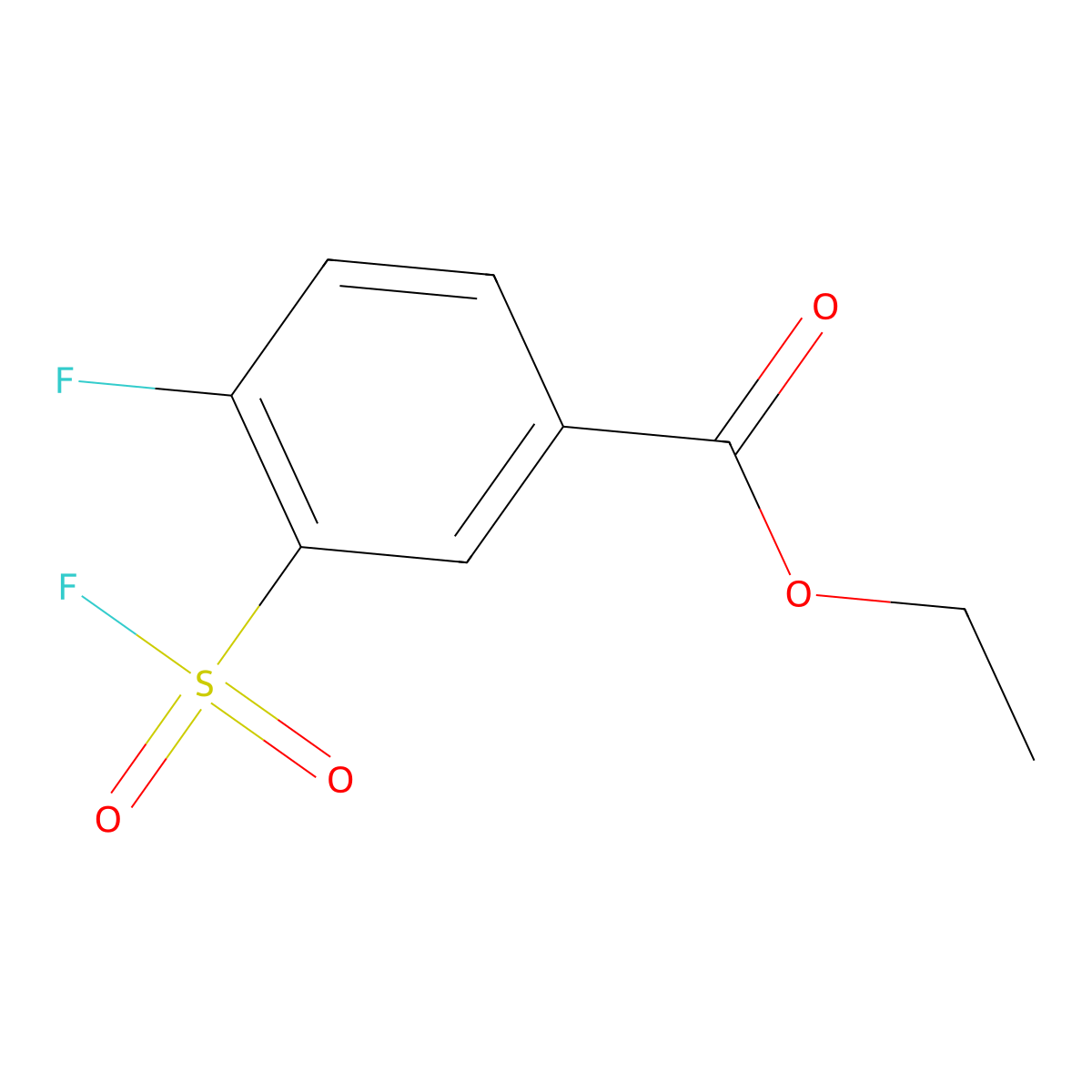 Ethyl 4-fluoro-3-(fluorosulfonyl)benzoate molecular structure, CAS 1955561-62-2