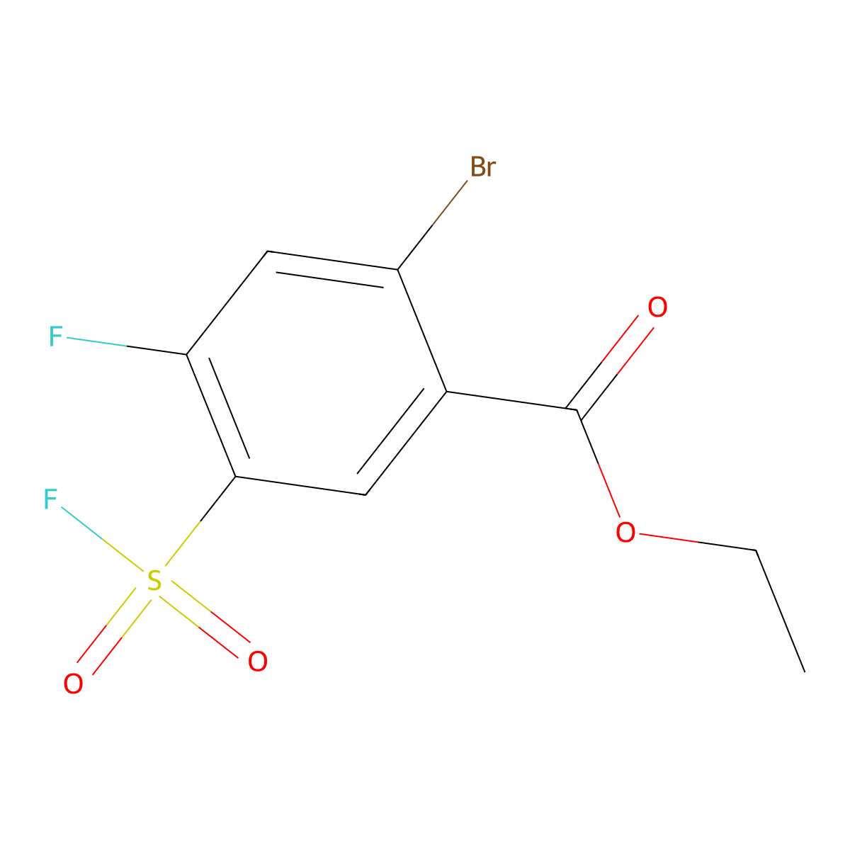 Ethyl 2-bromo-4-fluoro-5-(fluorosulfonyl)benzoate molecular structure, CAS 1955561-63-3