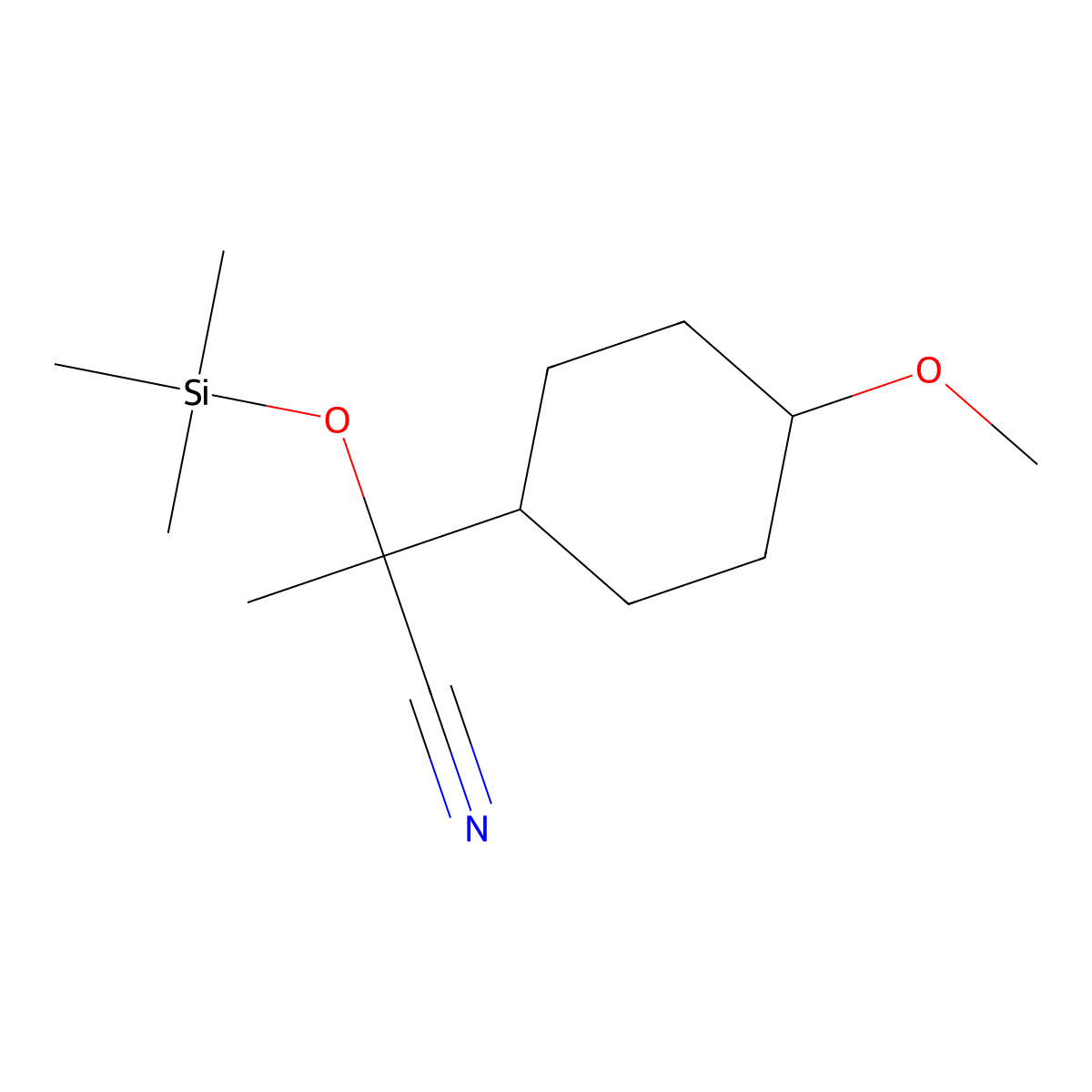 2-(4-Methoxycyclohexyl)-2-[(trimethylsilyl)oxy]propanenitrile molecular structure, CAS 1955561-94-0