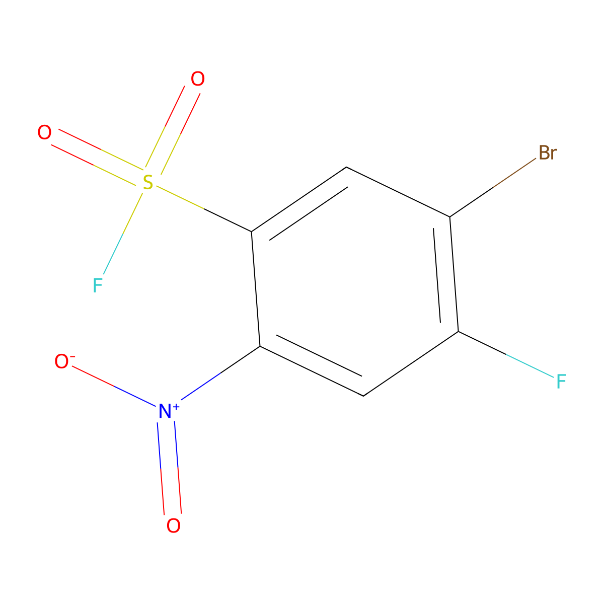 5-Bromo-4-fluoro-2-nitrobenzene-1-sulfonyl fluoride molecular structure, CAS 1955561-96-2