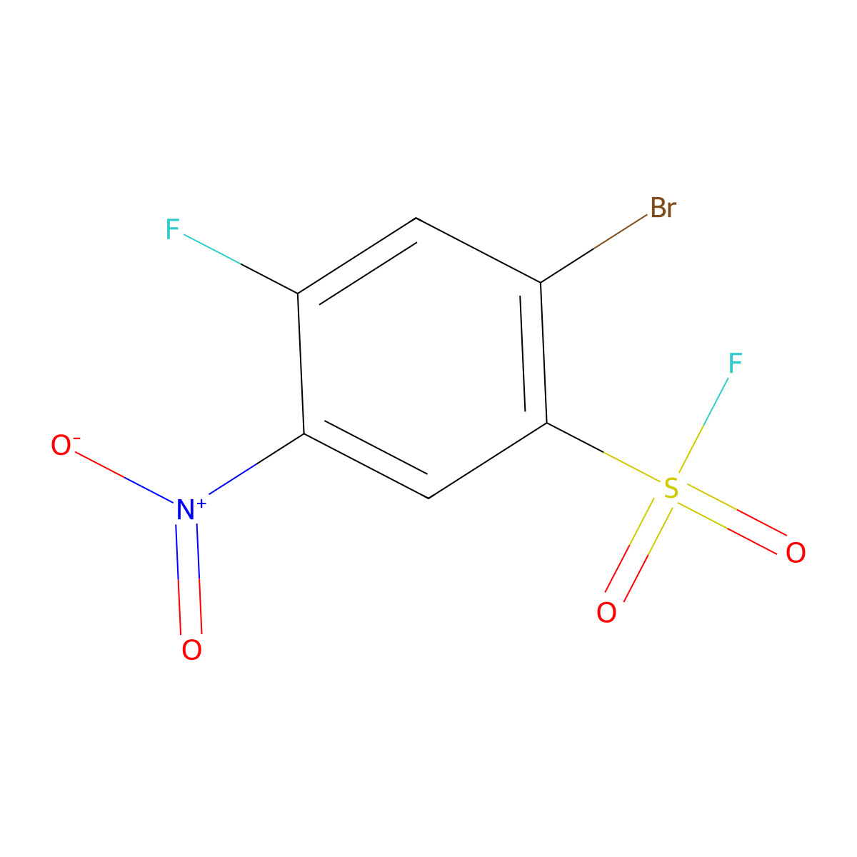 2-Bromo-4-fluoro-5-nitrobenzene-1-sulfonyl fluoride molecular structure, CAS 1955561-98-4