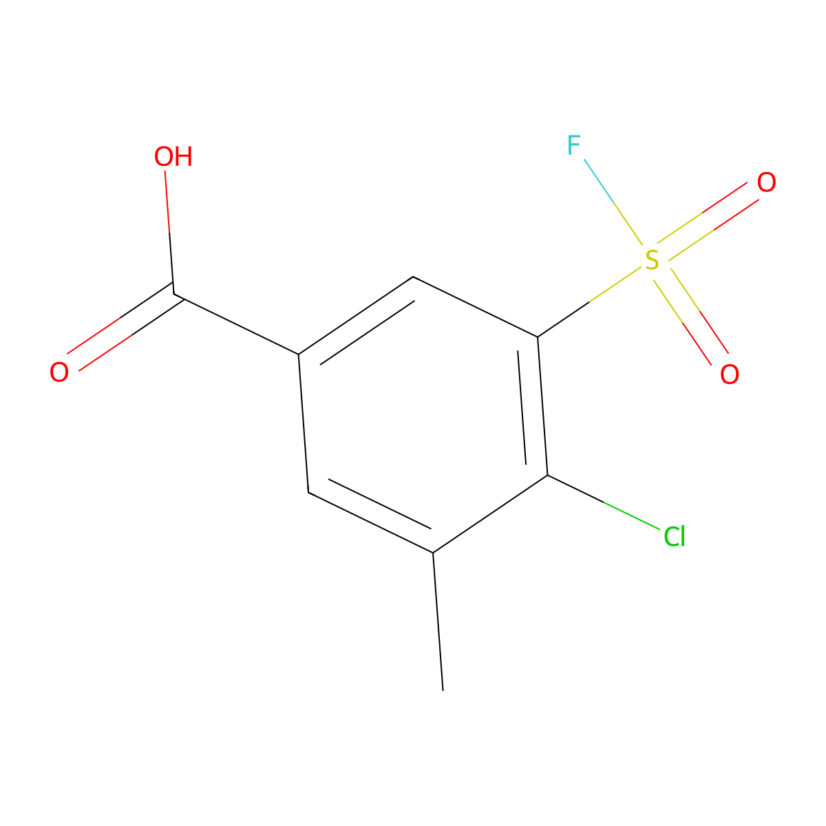 4-Chloro-3-(fluorosulfonyl)-5-methylbenzoic acid molecular structure, CAS 1955561-99-5