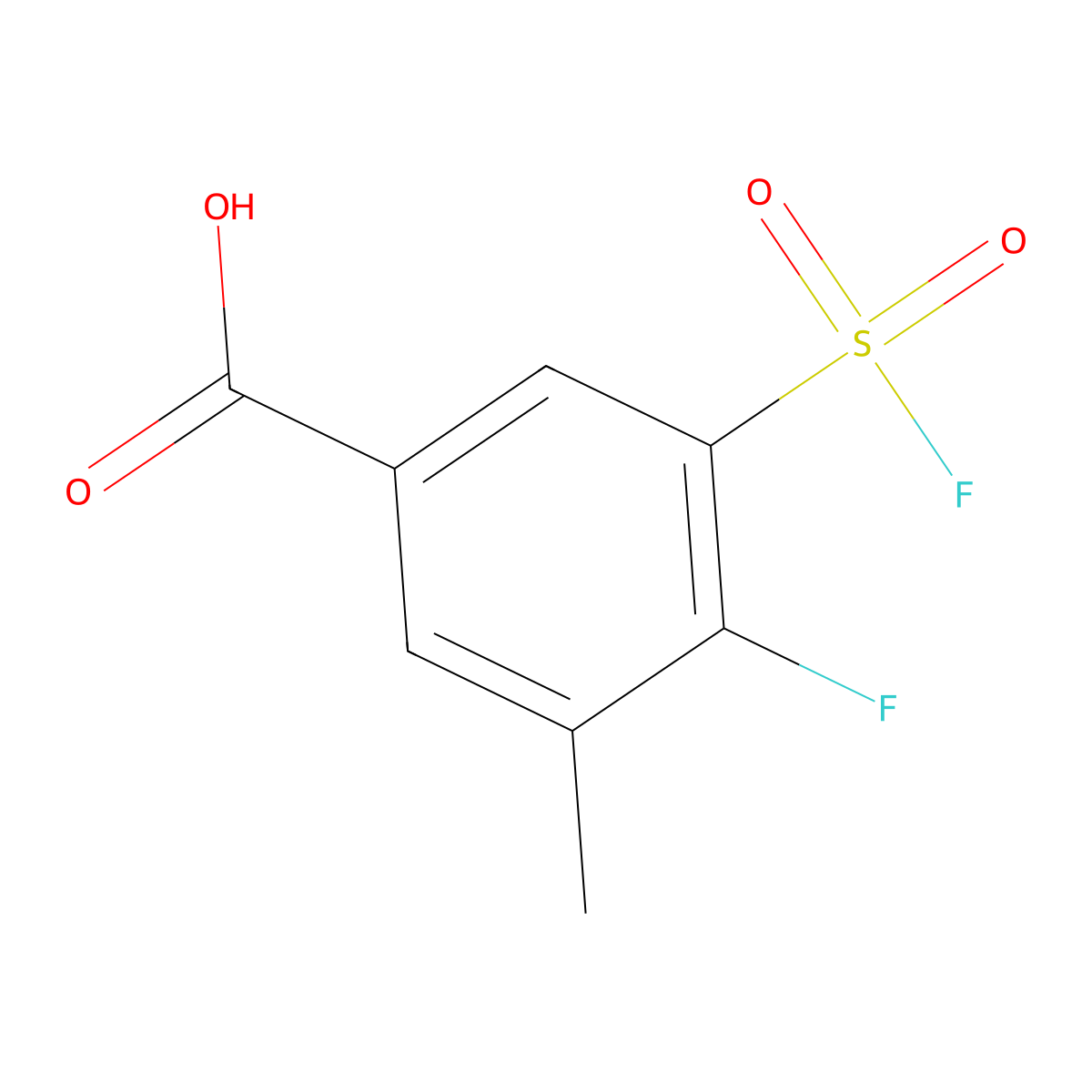 4-Fluoro-3-(fluorosulfonyl)-5-methylbenzoic acid molecular structure, CAS 1955562-01-2