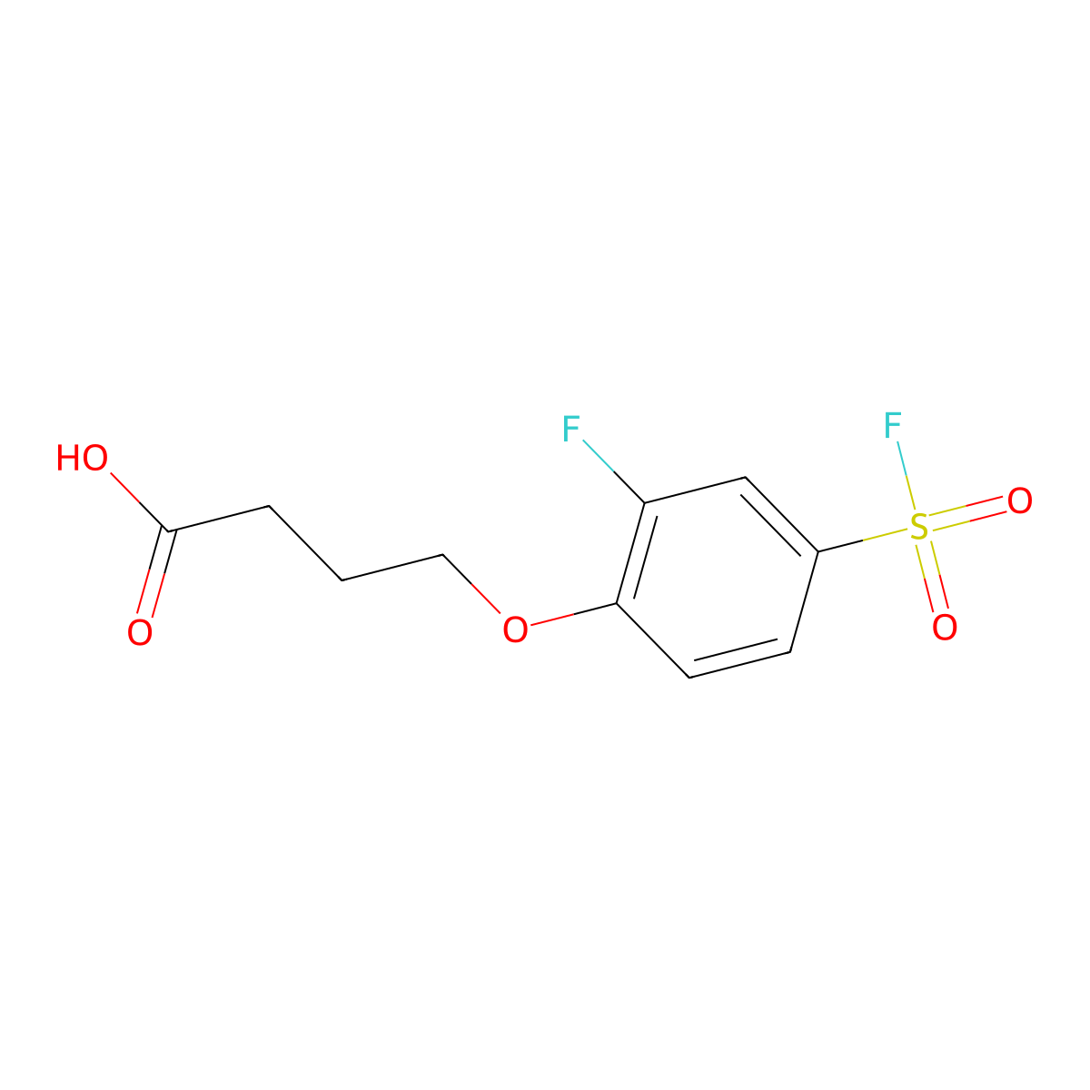 4-[2-Fluoro-4-(fluorosulfonyl)phenoxy]butanoic acid molecular structure, CAS 1955562-02-3