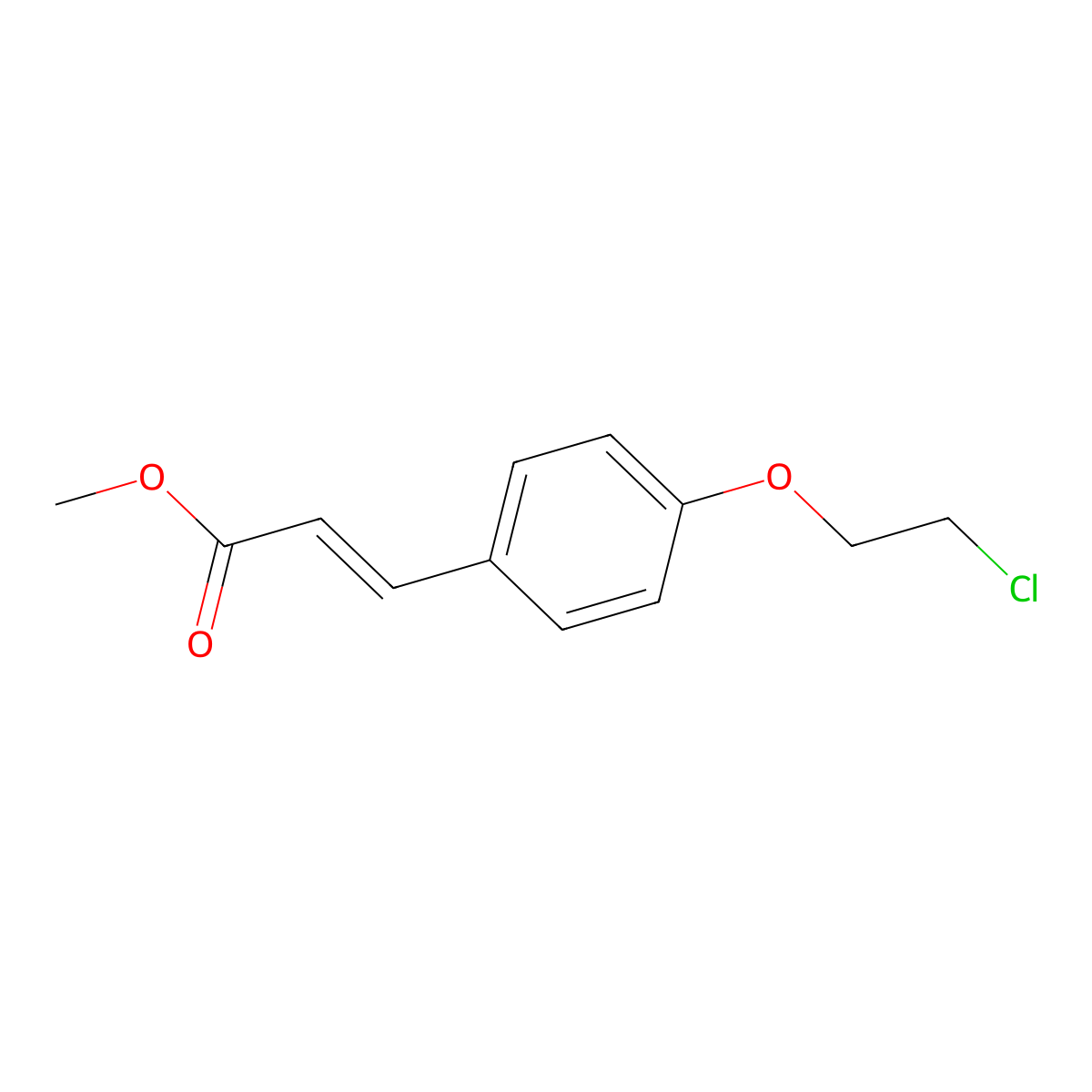 methyl (2E)-3-[4-(2-chloroethoxy)phenyl]prop-2-enoate molecular structure, CAS 1955564-16-5