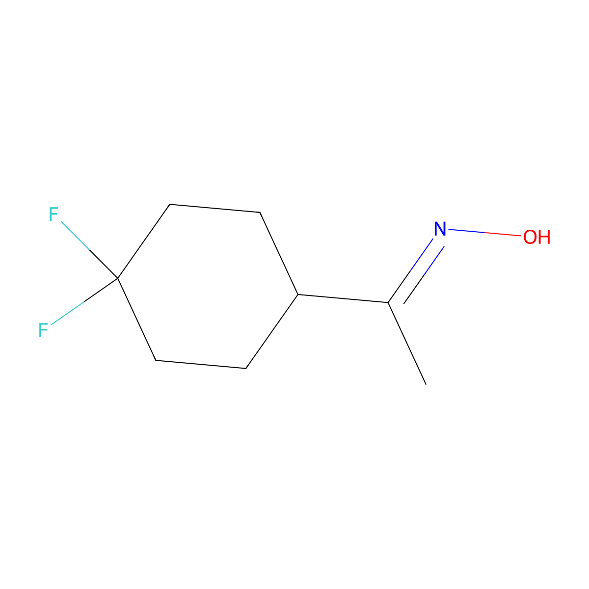 N-[1-(4,4-difluorocyclohexyl)ethylidene]hydroxylamine molecular structure, CAS 1955564-24-5