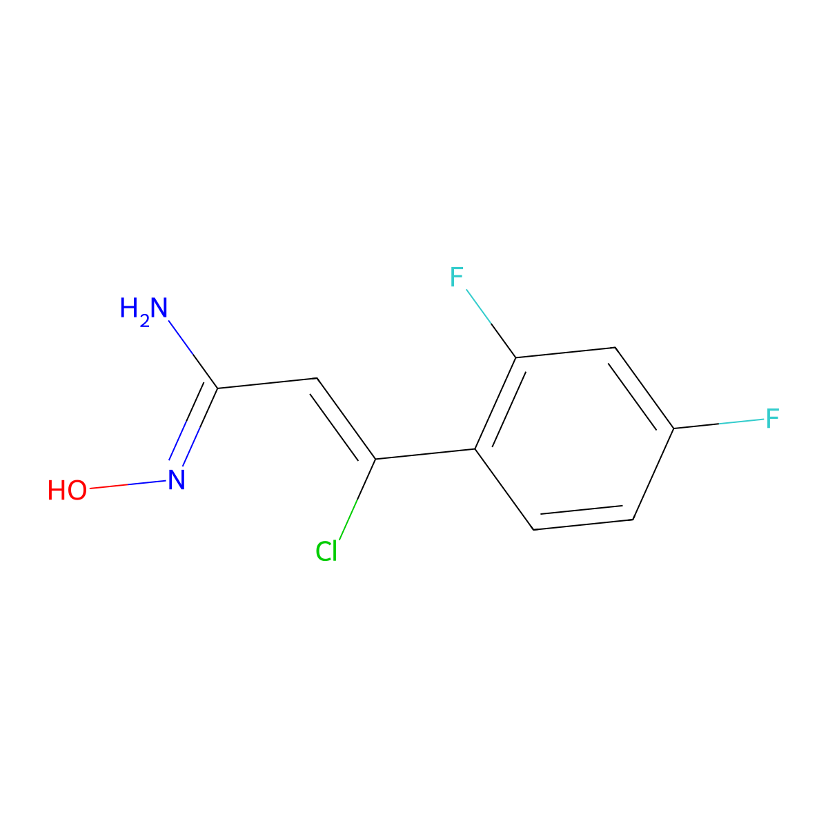 3-Chloro-3-(2,4-difluorophenyl)-N'-hydroxyprop-2-enimidamide molecular structure, CAS 1955564-35-8