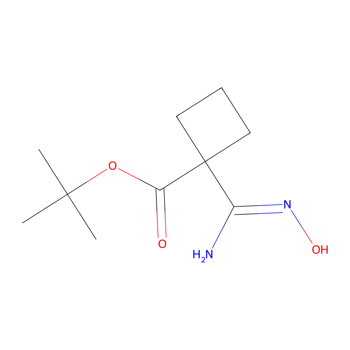 tert-butyl 1-(N'-hydroxycarbamimidoyl)cyclobutane-1-carboxylate molecular structure, CAS 1955564-40-5