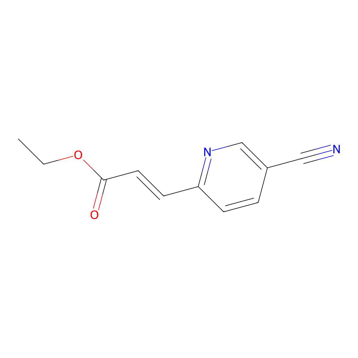 Ethyl 3-(5-cyanopyridin-2-yl)prop-2-enoate molecular structure, CAS 1955564-41-6