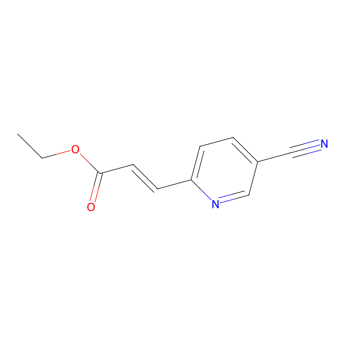 Ethyl 3-(5-cyanopyridin-2-yl)prop-2-enoate molecular structure, CAS 1955564-41-6