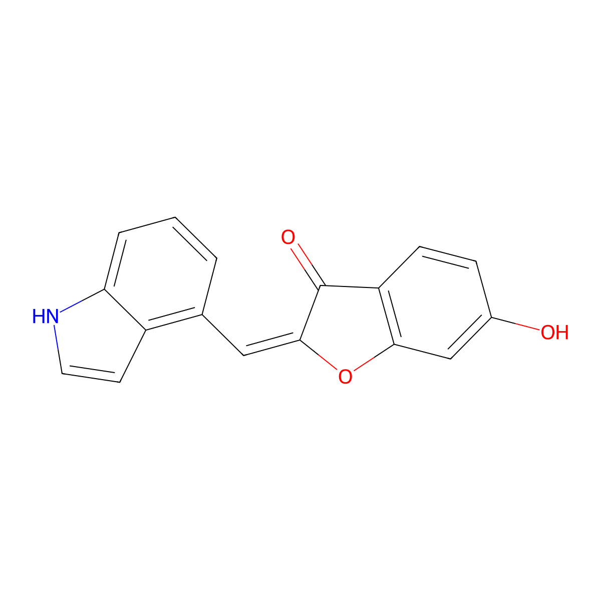 6-Hydroxy-2-[(1H-indol-4-yl)methylidene]-2,3-dihydro-1-benzofuran-3-one molecular structure, CAS 1955564-42-7