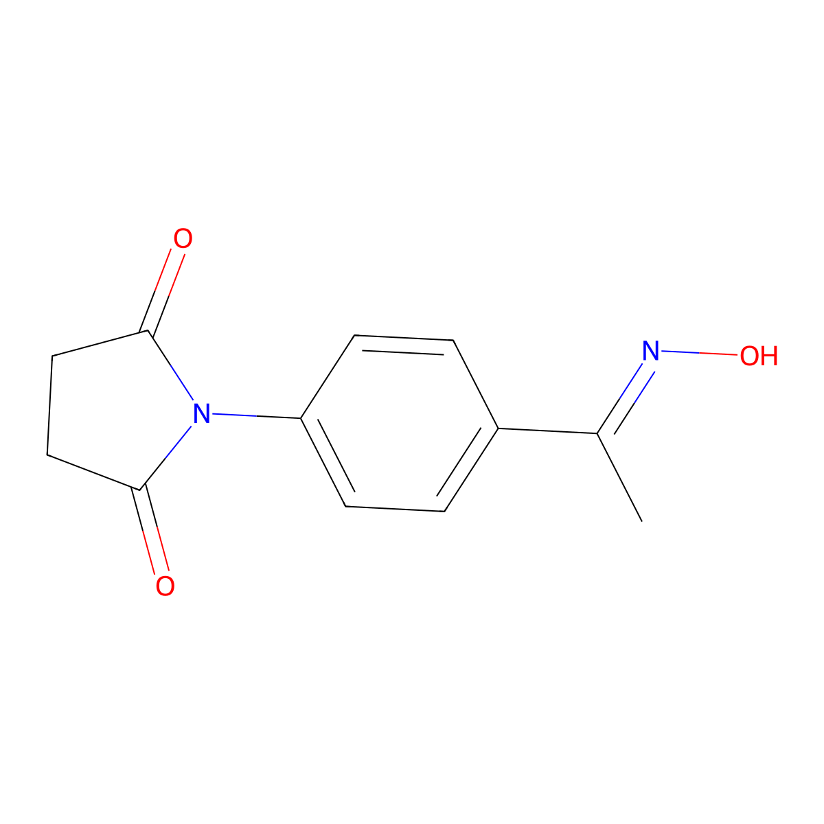 1-{4-[1-(Hydroxyimino)ethyl]phenyl}pyrrolidine-2,5-dione molecular structure, CAS 1955564-49-4