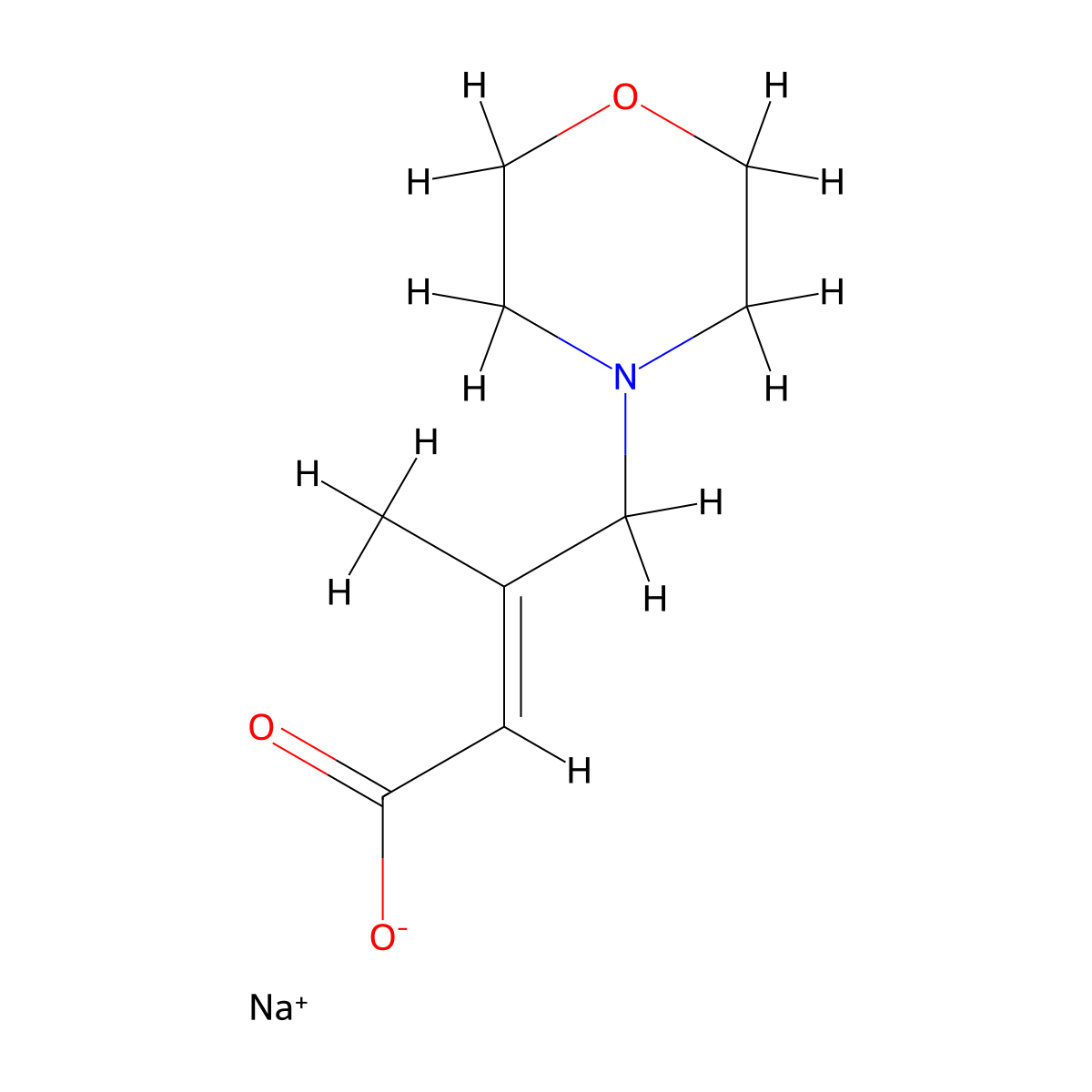 Sodium 3-methyl-4-(morpholin-4-yl)but-2-enoate molecular structure, CAS 1955564-52-9