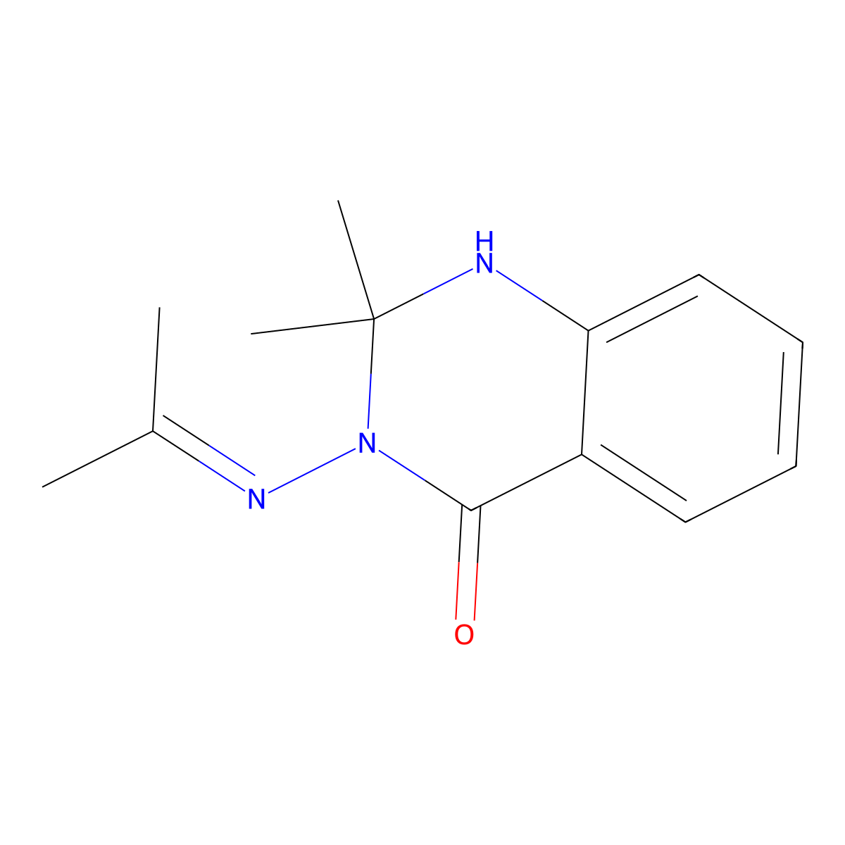 3-(isopropylideneamino)-2,2-dimethyl-2,3-dihydroquinazolin-4(1H)-one molecular structure, CAS 19558-22-6
