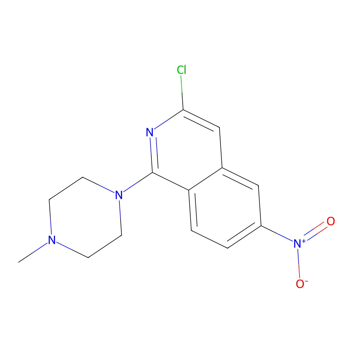 1-N-Methylpiperazine-2-chloro-4-nitroisoquinoline molecular structure, CAS 19559-37-6