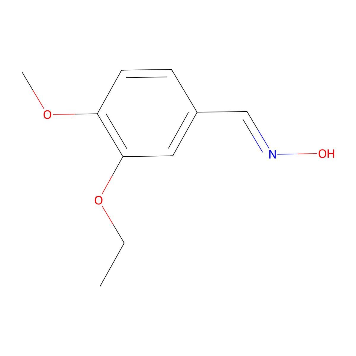 Benzaldehyde, 3-ethoxy-4-methoxy-, oxime molecular structure, CAS 1956-36-1
