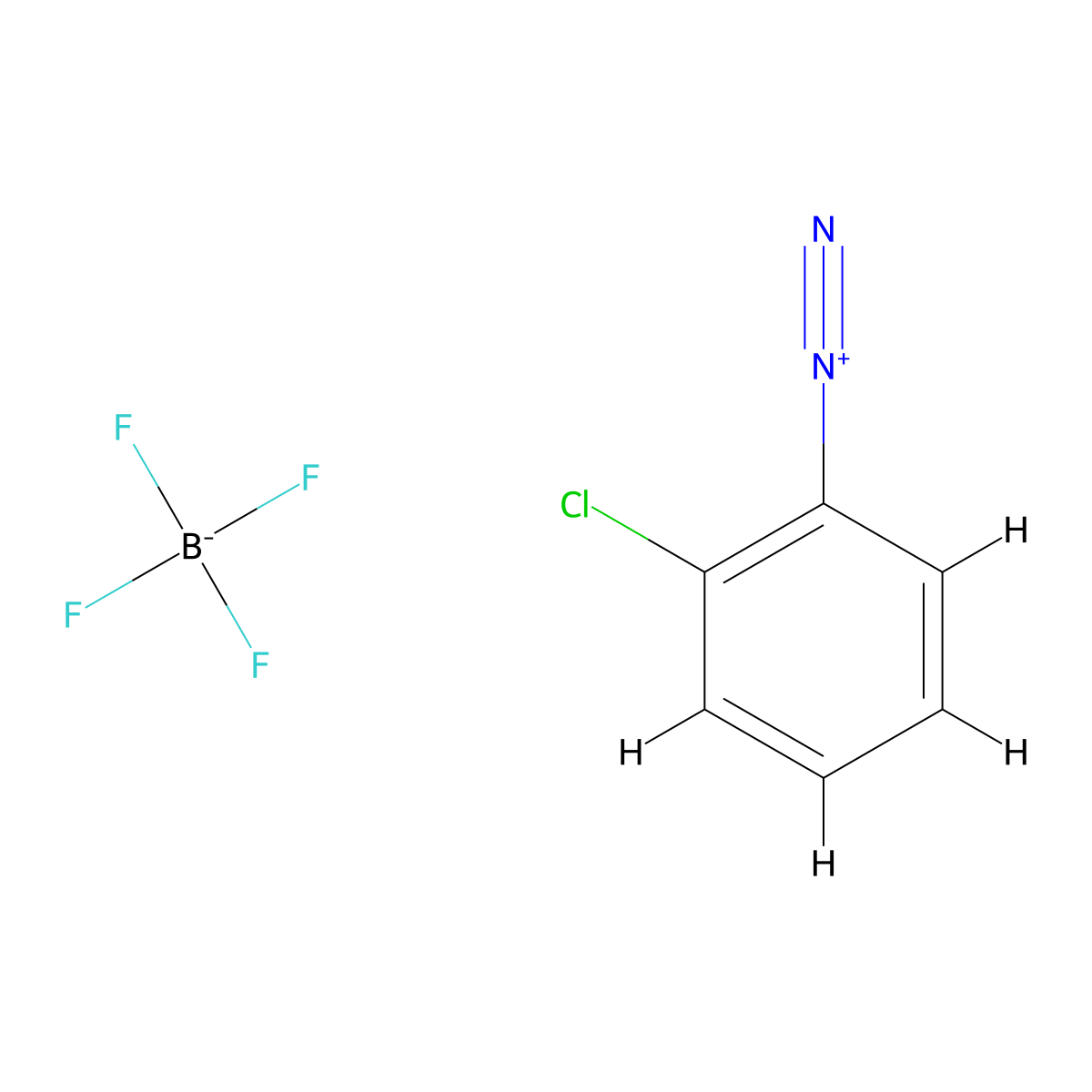 2-Chlorobenzene-1-diazonium; tetrafluoroboranuide molecular structure, CAS 1956-97-4