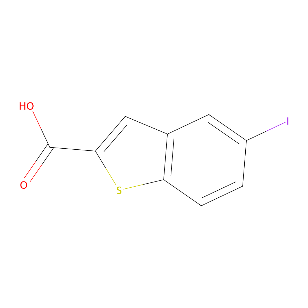 5-Iodo-1-benzothiophene-2-carboxylic acid molecular structure, CAS 195607-61-5